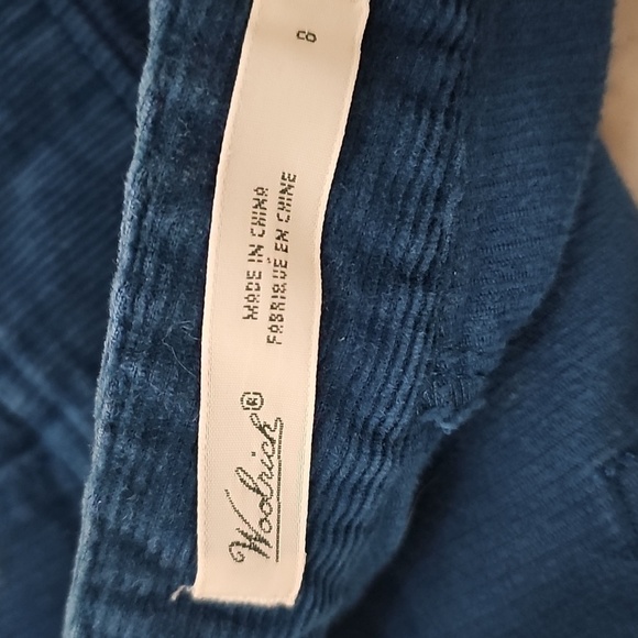Woolrich Blue Teal Jeans Corduroy Pants Zip Slash Pockets Stretch Cotton  Size 8 - Picture 4 of 10